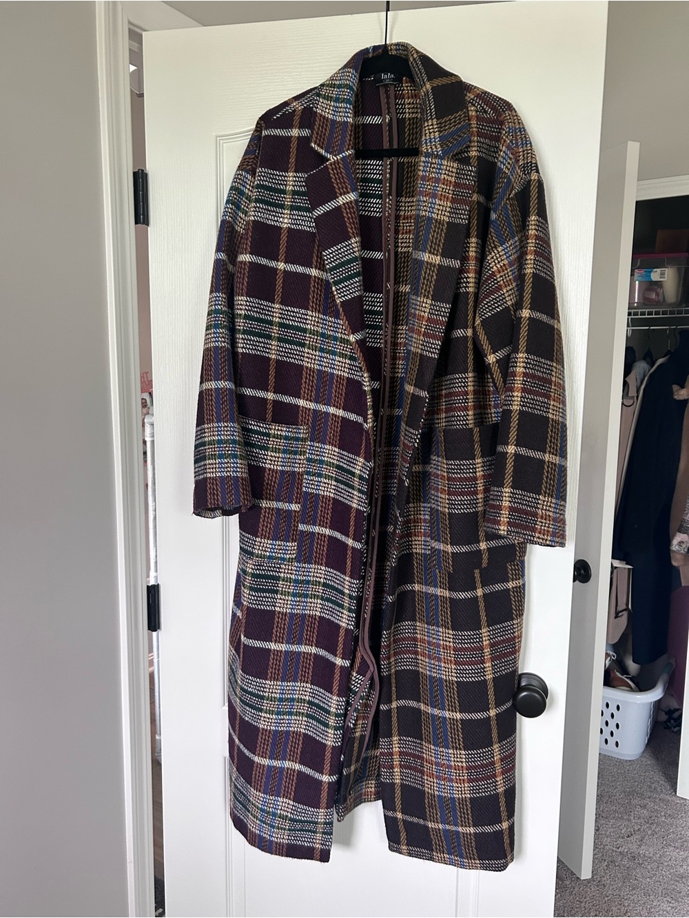 Dressed in LALA Plaid Half and Half Trench Coat